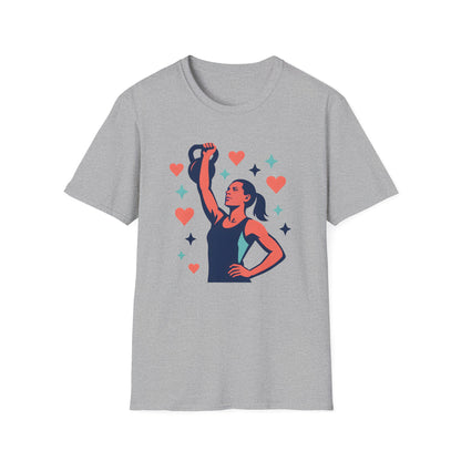 Strong Woman Lifting Kettlebell T-Shirt