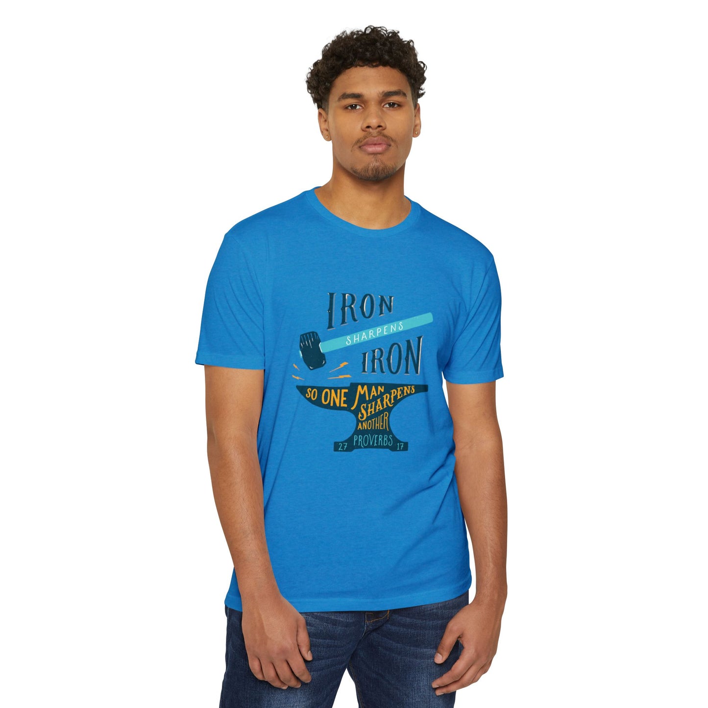Iron Sharpens Iron T-Shirt — Proverbs Brothers Faith Encouragement Tee