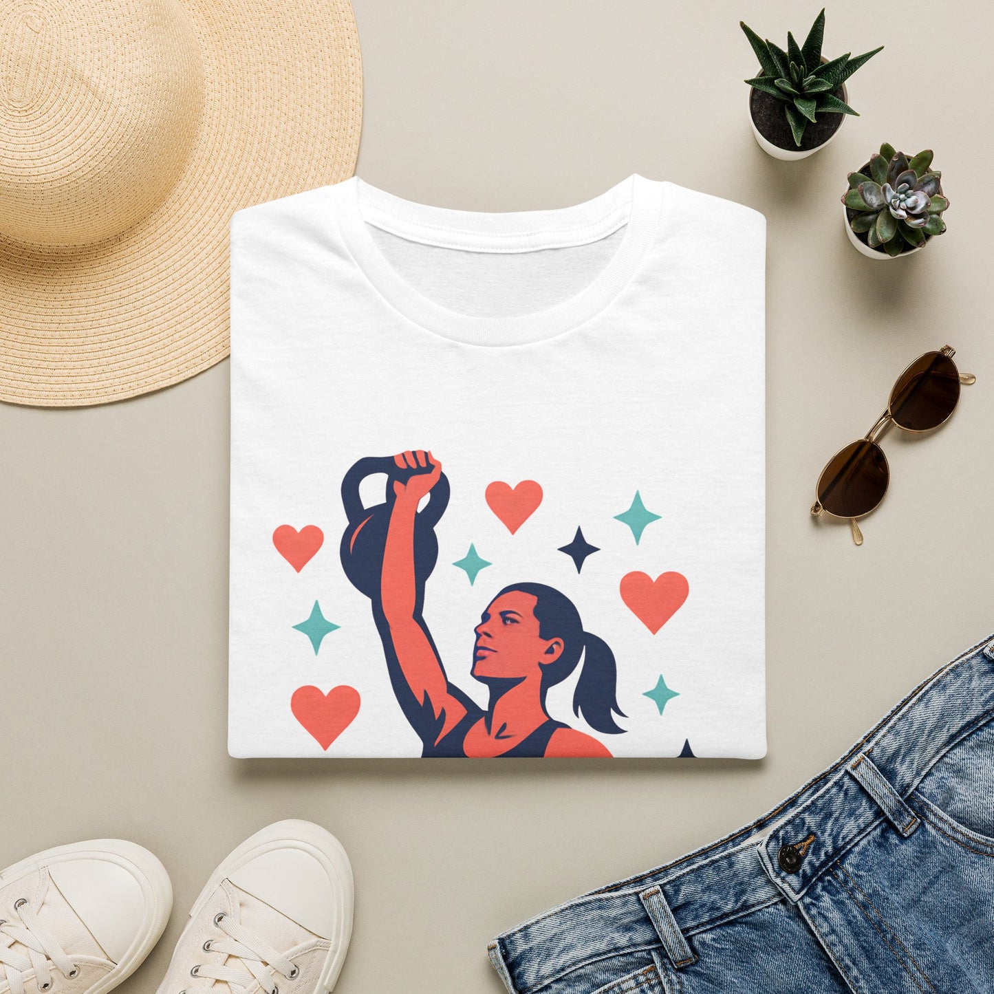 Strong Woman Lifting Kettlebell T-Shirt