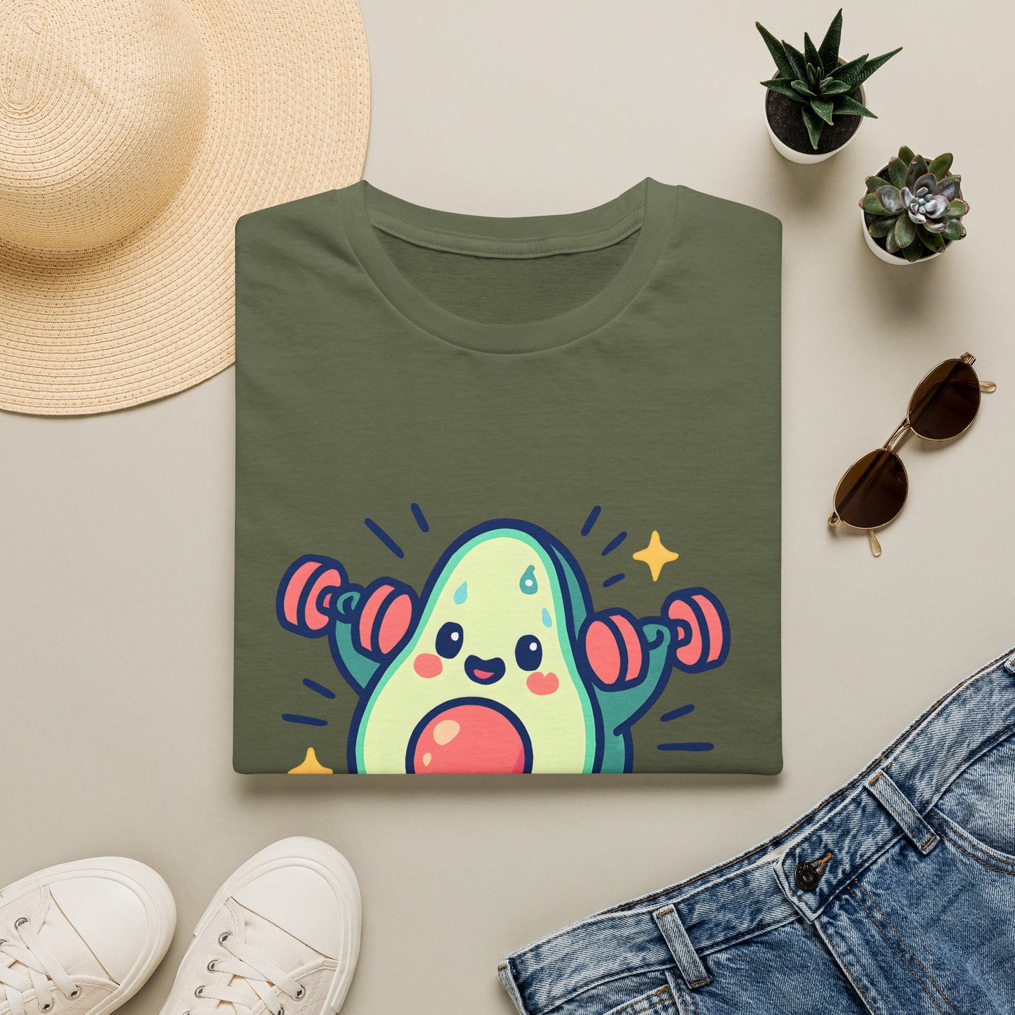 Avocado Lifting Weights T-Shirt