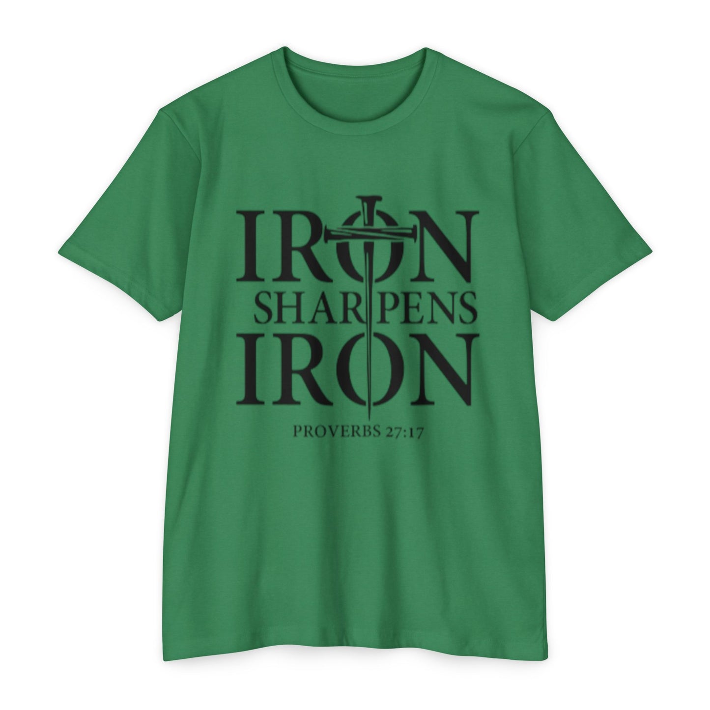 Iron Sharpens Iron T-Shirt — Proverbs 27:17 Christian Faith Tee