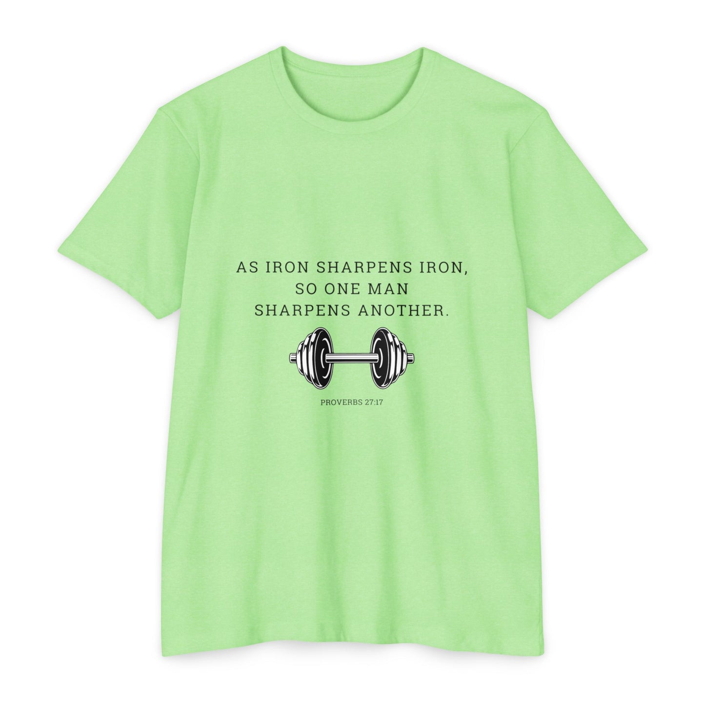 As Iron Sharpens Iron Weightlifting T-Shirt — Inspirational Gym Tee