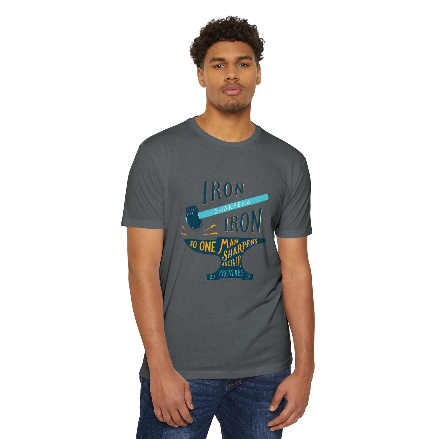 Iron Sharpens Iron T-Shirt — Proverbs Brothers Faith Encouragement Tee