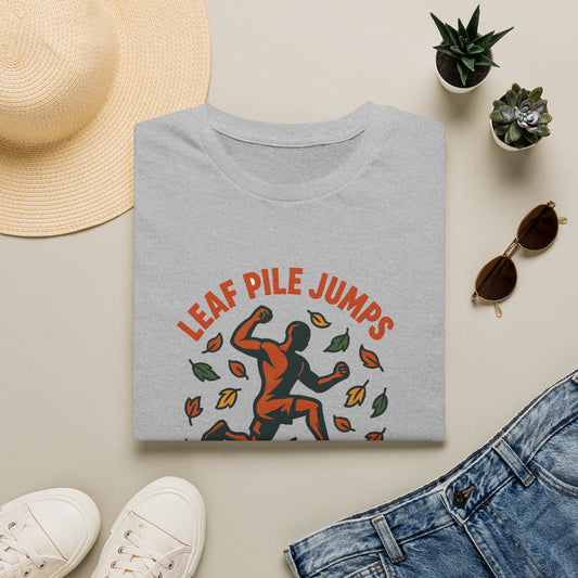 Leaf Pile Jump Fitness T-Shirt