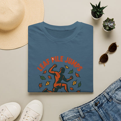 Leaf Pile Jump Fitness T-Shirt