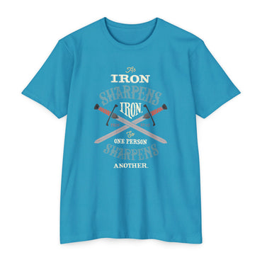 Iron Sharpens Iron Baseball T-Shirt — "As Iron Sharpens Iron, One Person Sharpens Another"