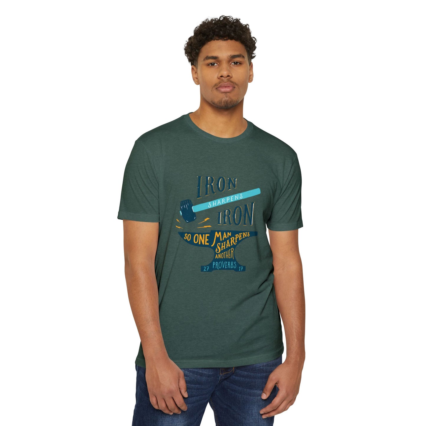 Iron Sharpens Iron T-Shirt — Proverbs Brothers Faith Encouragement Tee