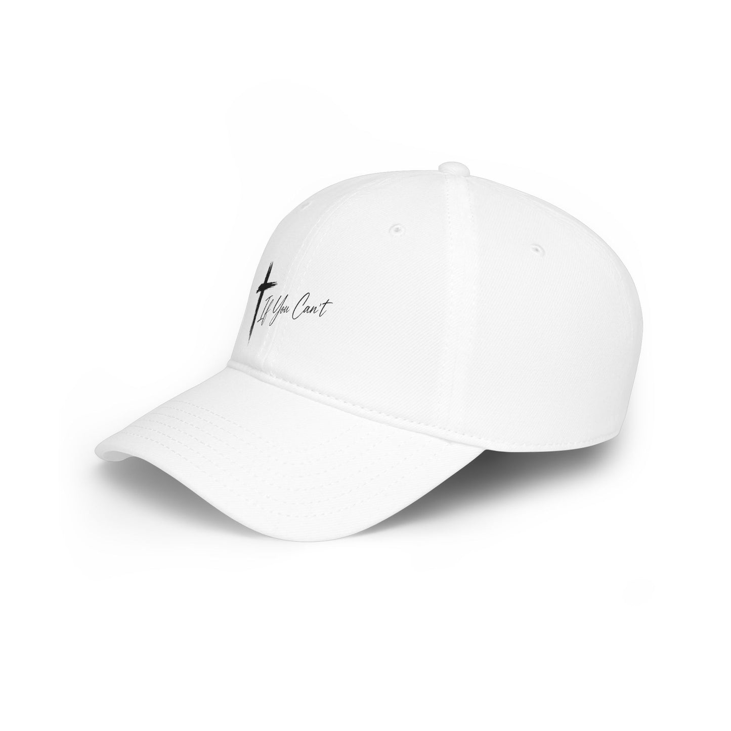 Emboldened Faith Low Profile Cap — Cross with "If You Can't" Script