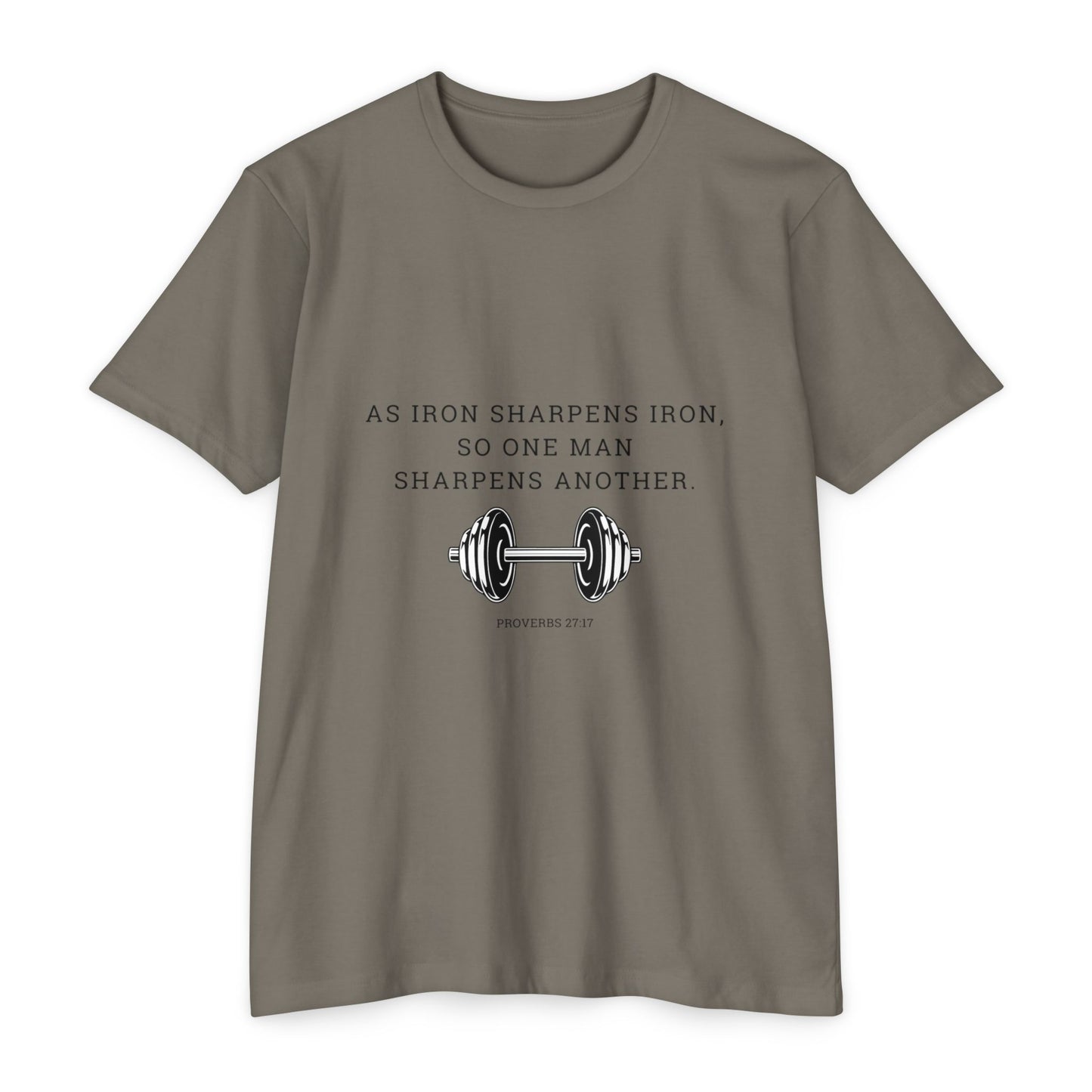 As Iron Sharpens Iron Weightlifting T-Shirt — Inspirational Gym Tee