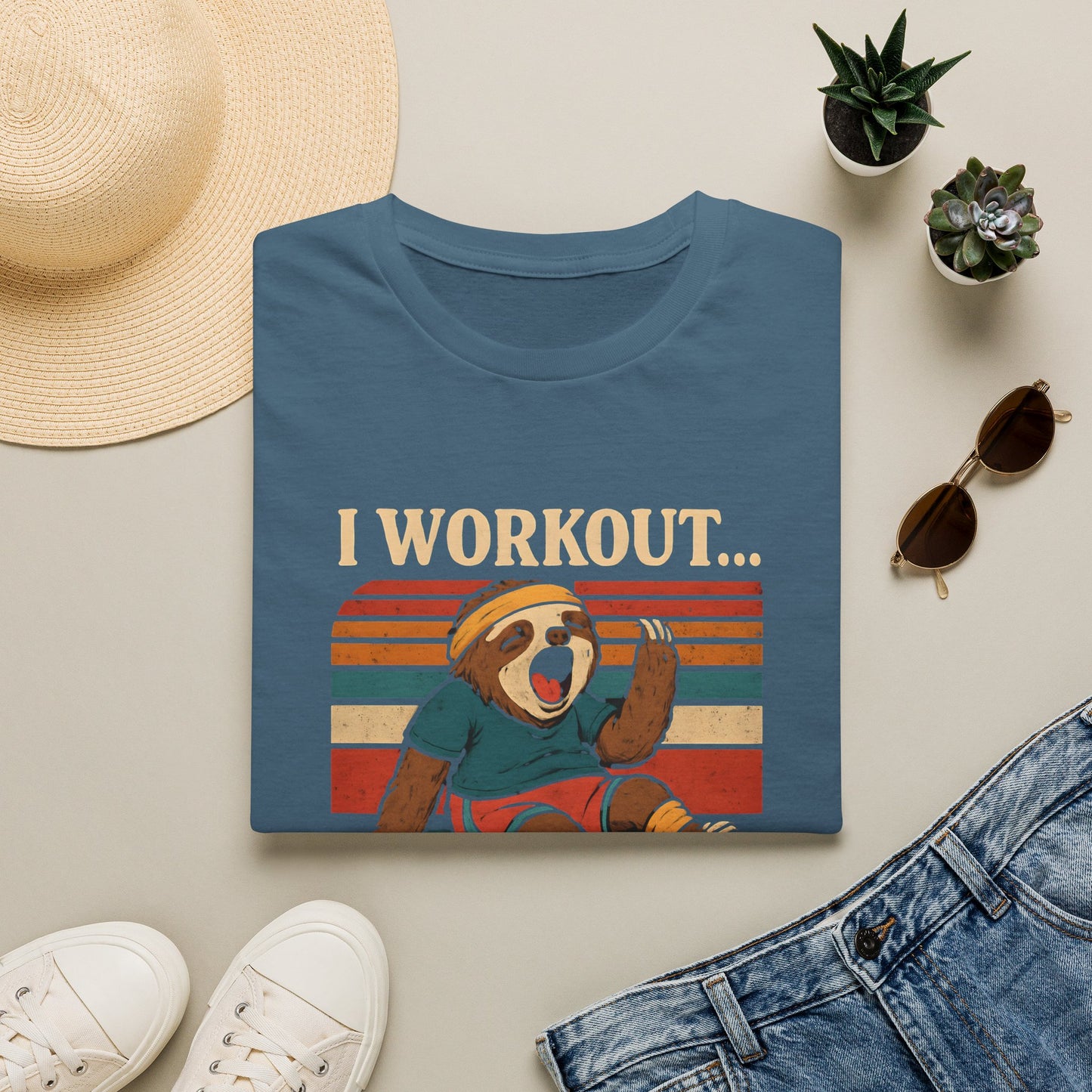 Napping Bear in Activewear T-Shirt