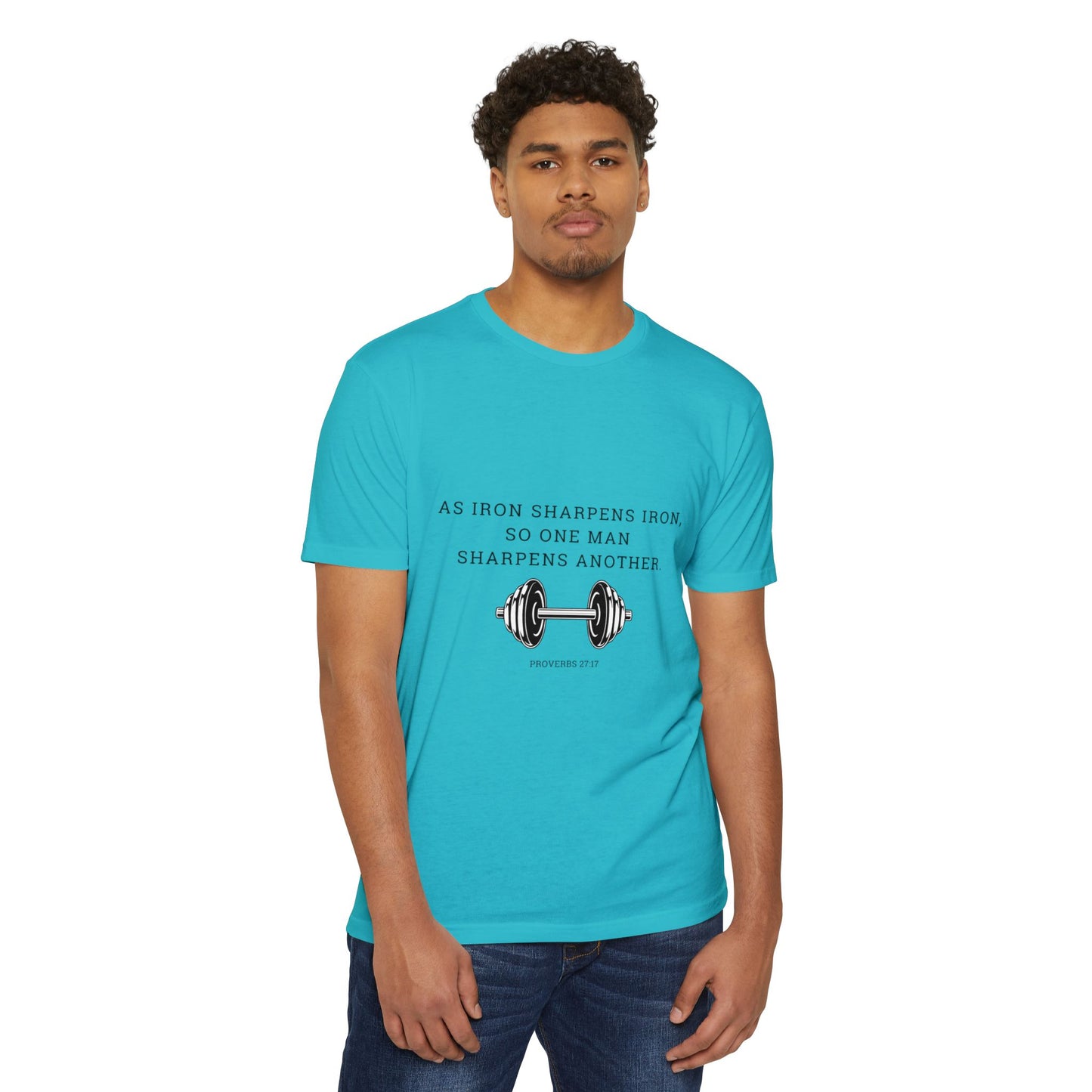 As Iron Sharpens Iron Weightlifting T-Shirt — Inspirational Gym Tee