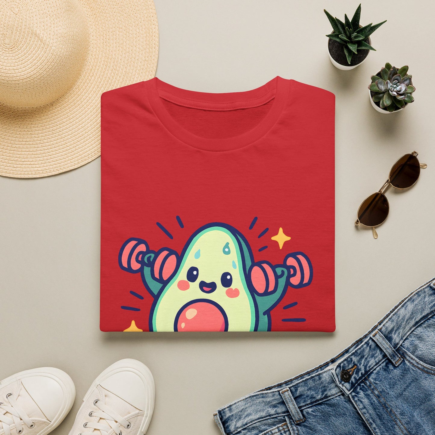 Avocado Lifting Weights T-Shirt