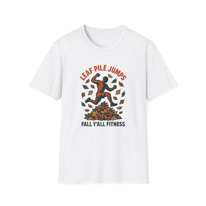 Leaf Pile Jump Fitness T-Shirt
