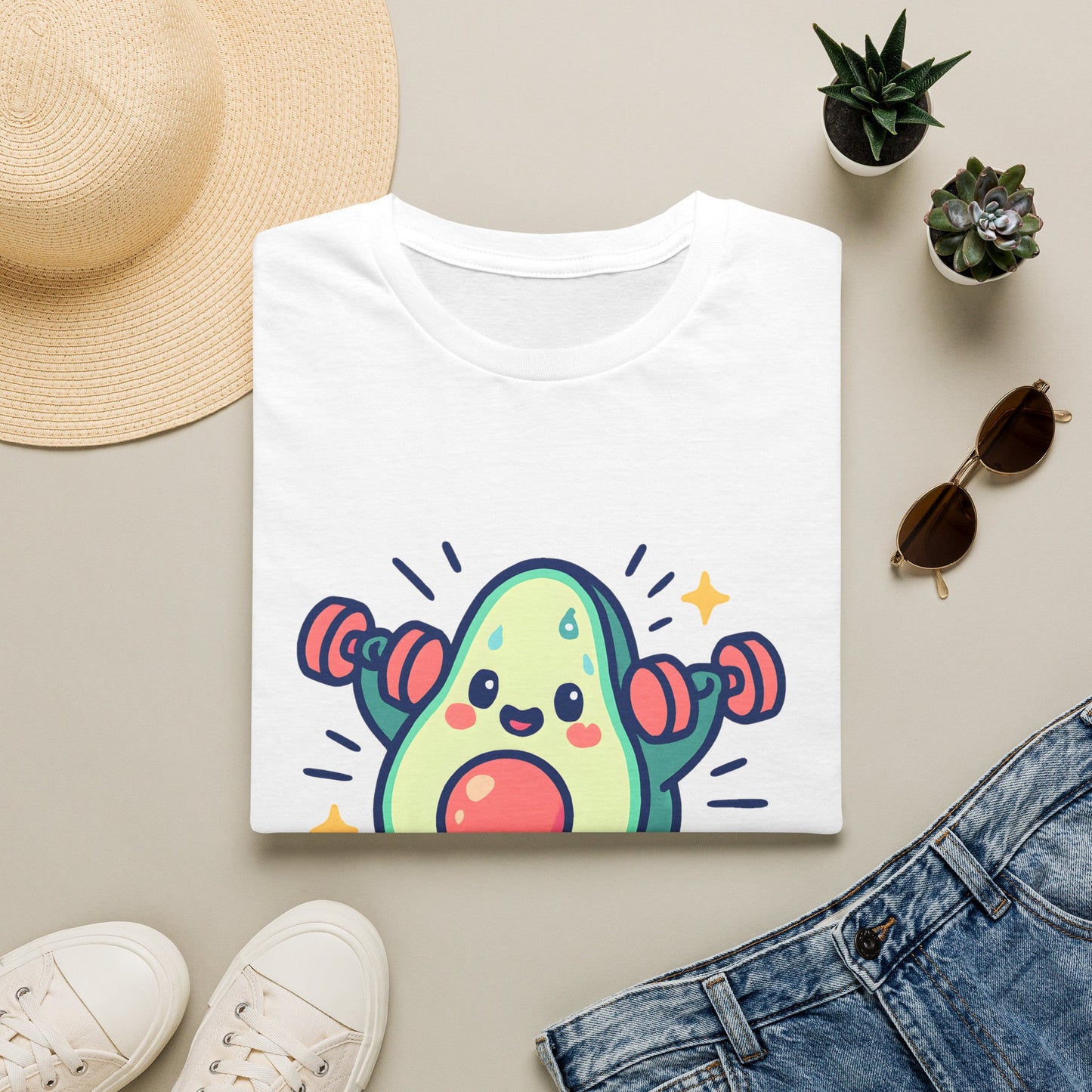 Avocado Lifting Weights T-Shirt