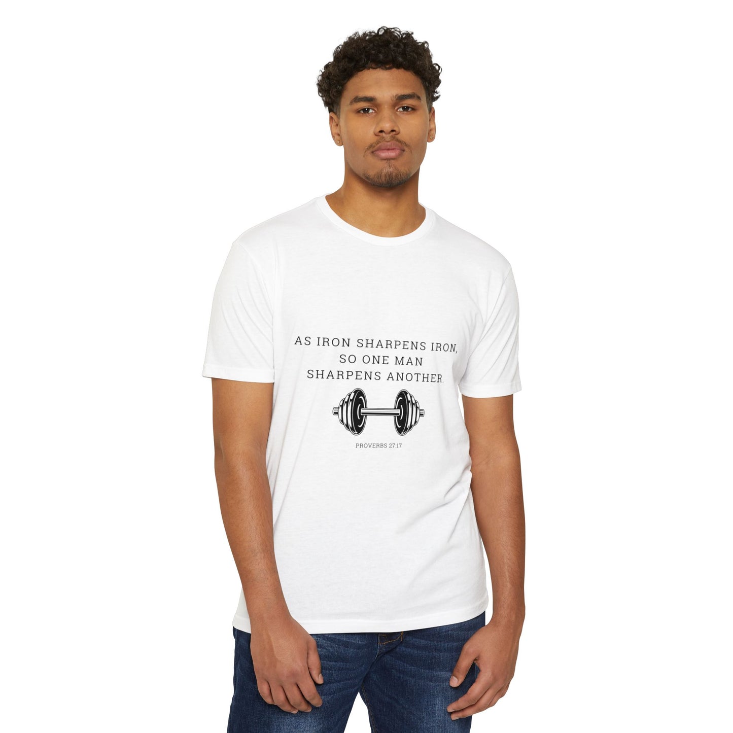 As Iron Sharpens Iron Weightlifting T-Shirt — Inspirational Gym Tee