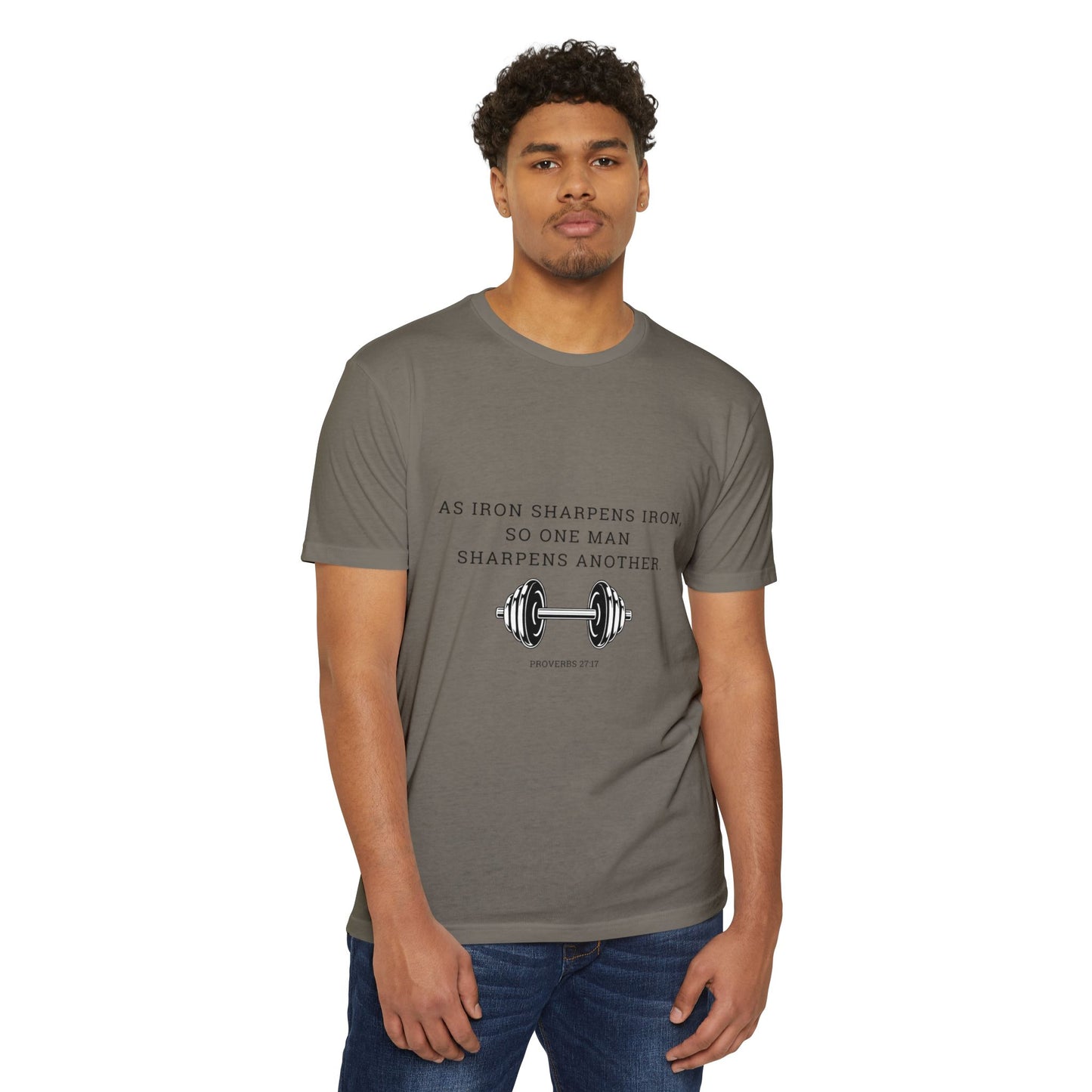As Iron Sharpens Iron Weightlifting T-Shirt — Inspirational Gym Tee