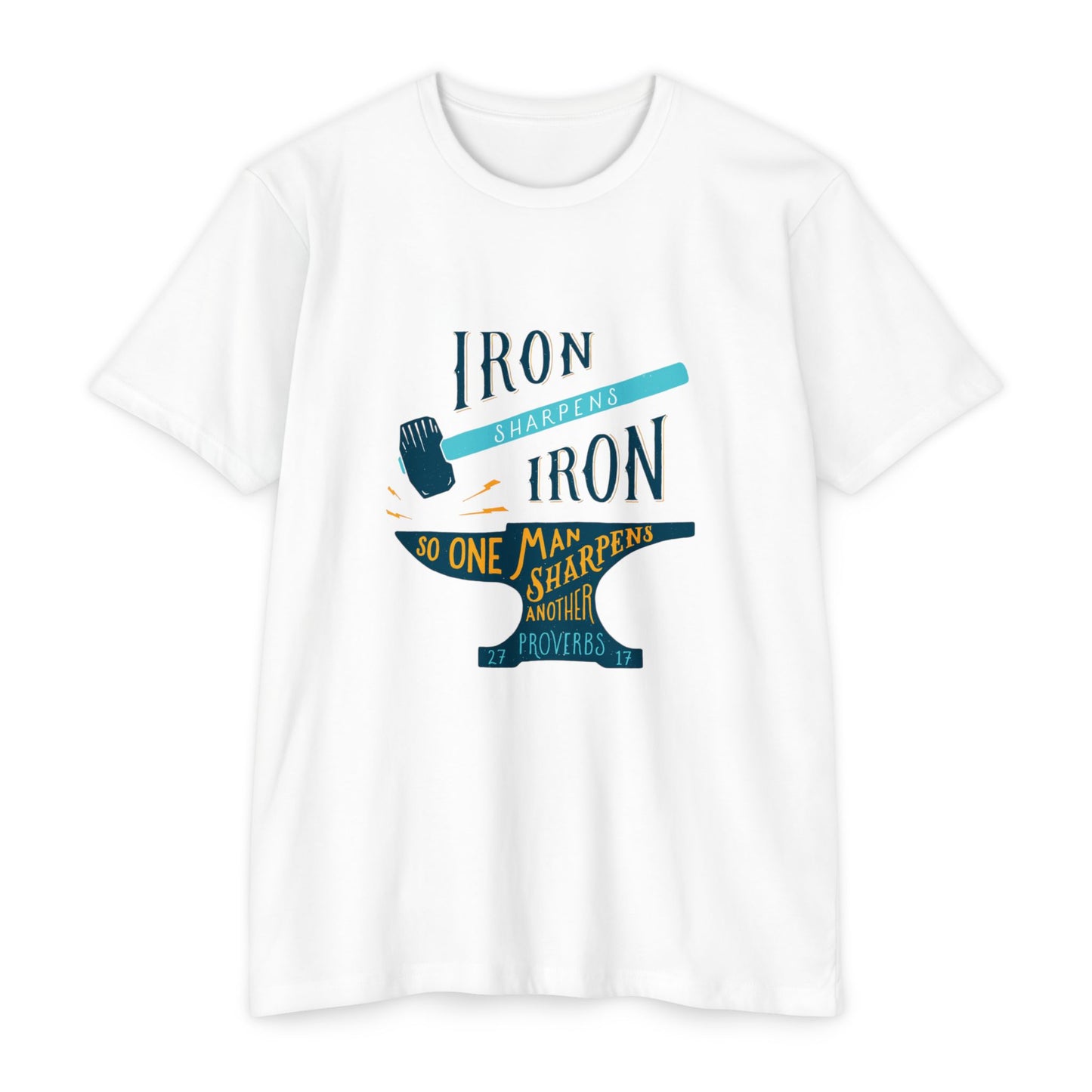 Iron Sharpens Iron T-Shirt — Proverbs Brothers Faith Encouragement Tee