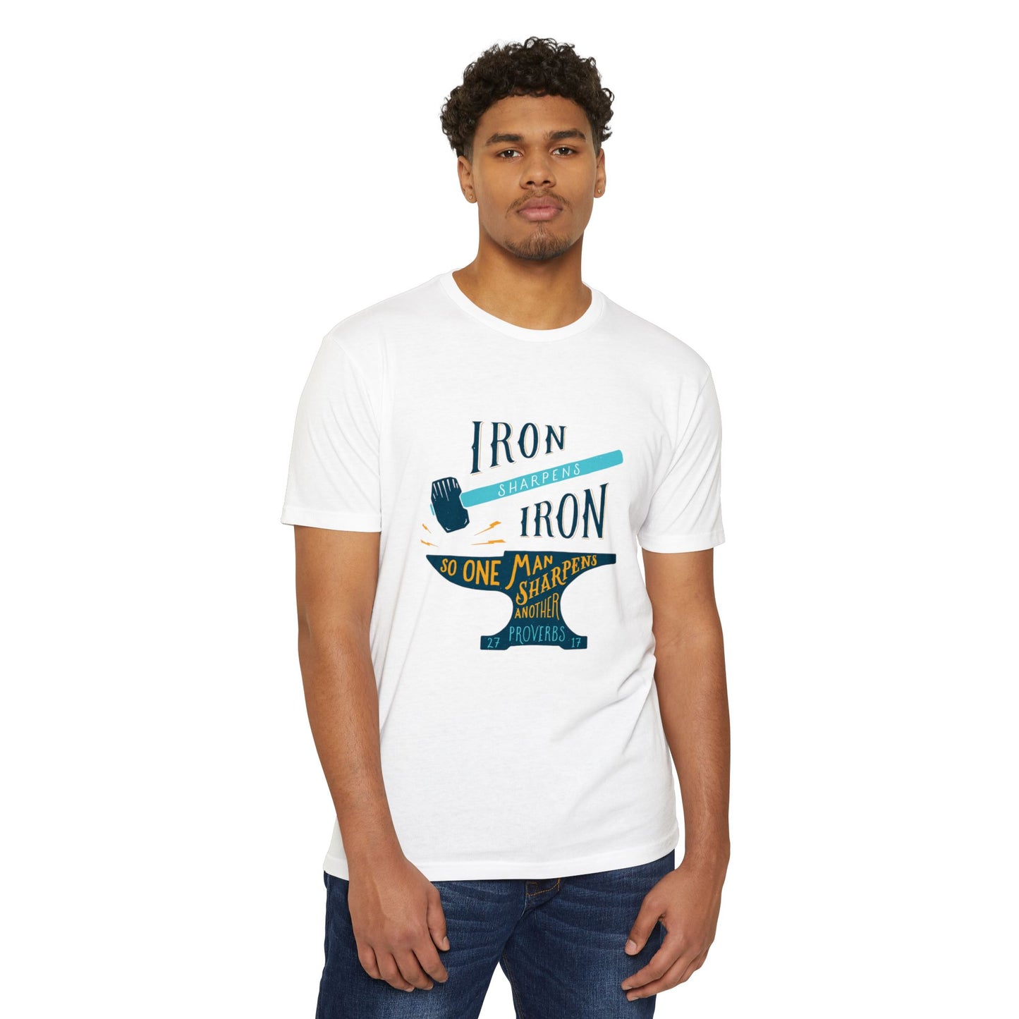 Iron Sharpens Iron T-Shirt — Proverbs Brothers Faith Encouragement Tee
