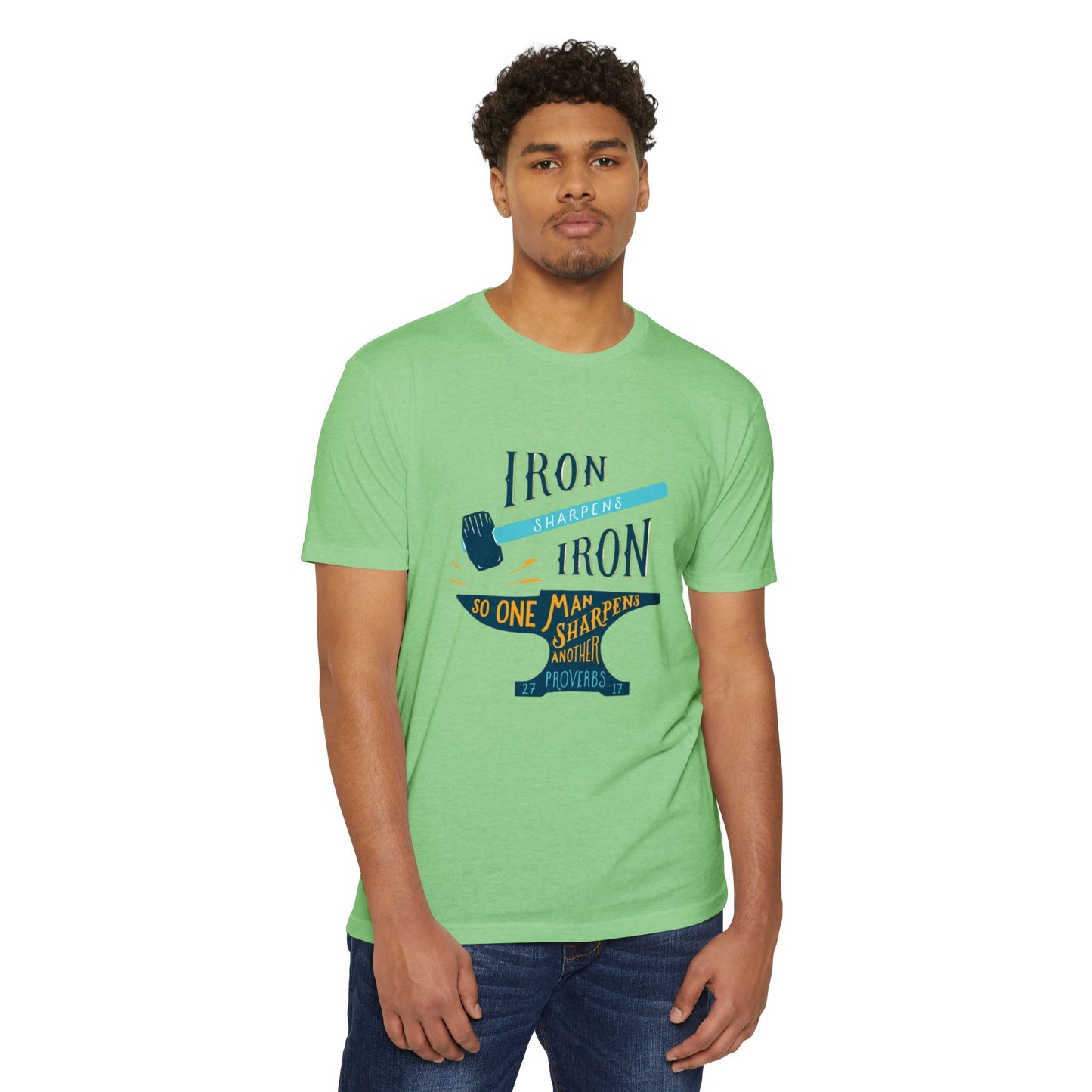 Iron Sharpens Iron T-Shirt — Proverbs Brothers Faith Encouragement Tee