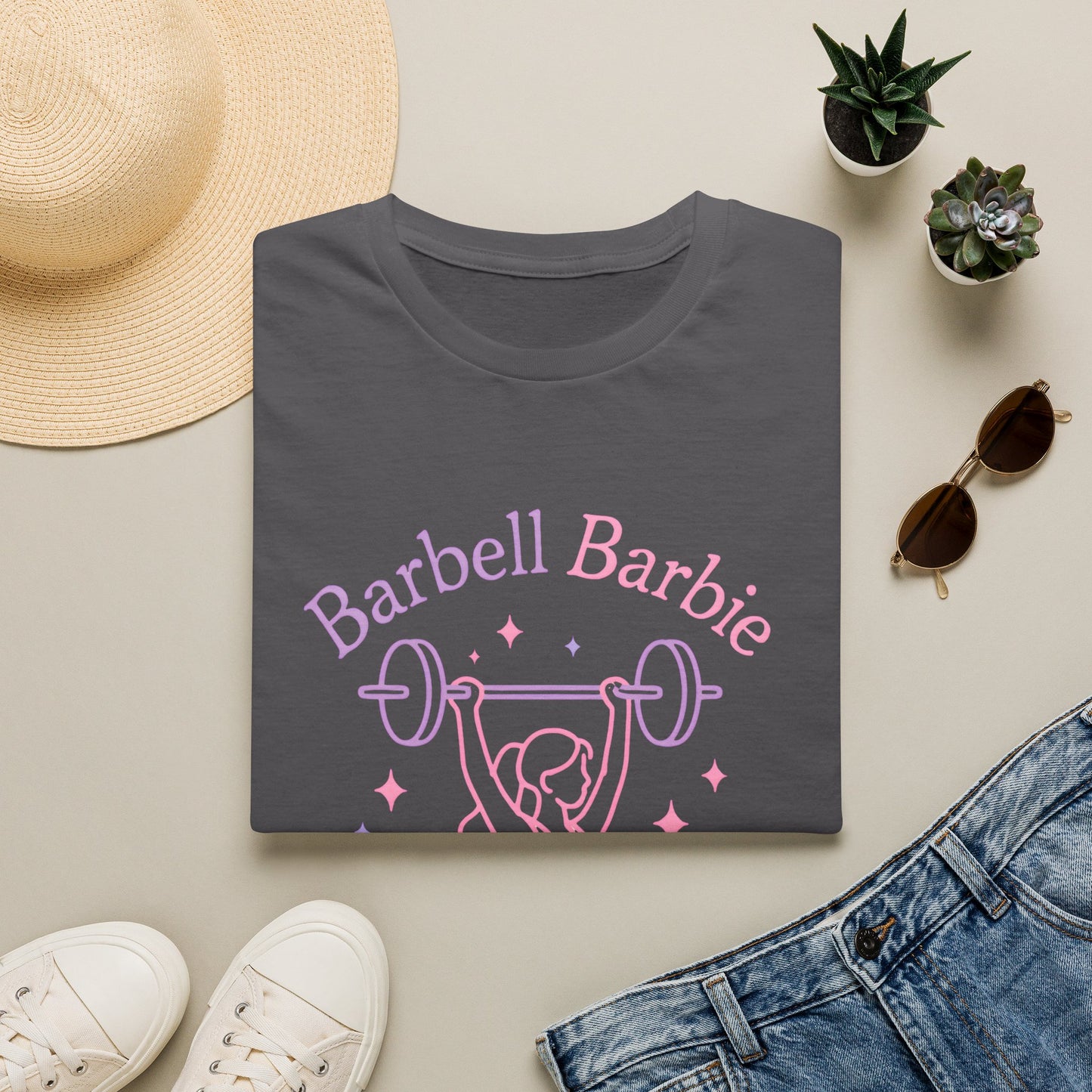 Barbell Barbie Lifts Weights T-Shirt