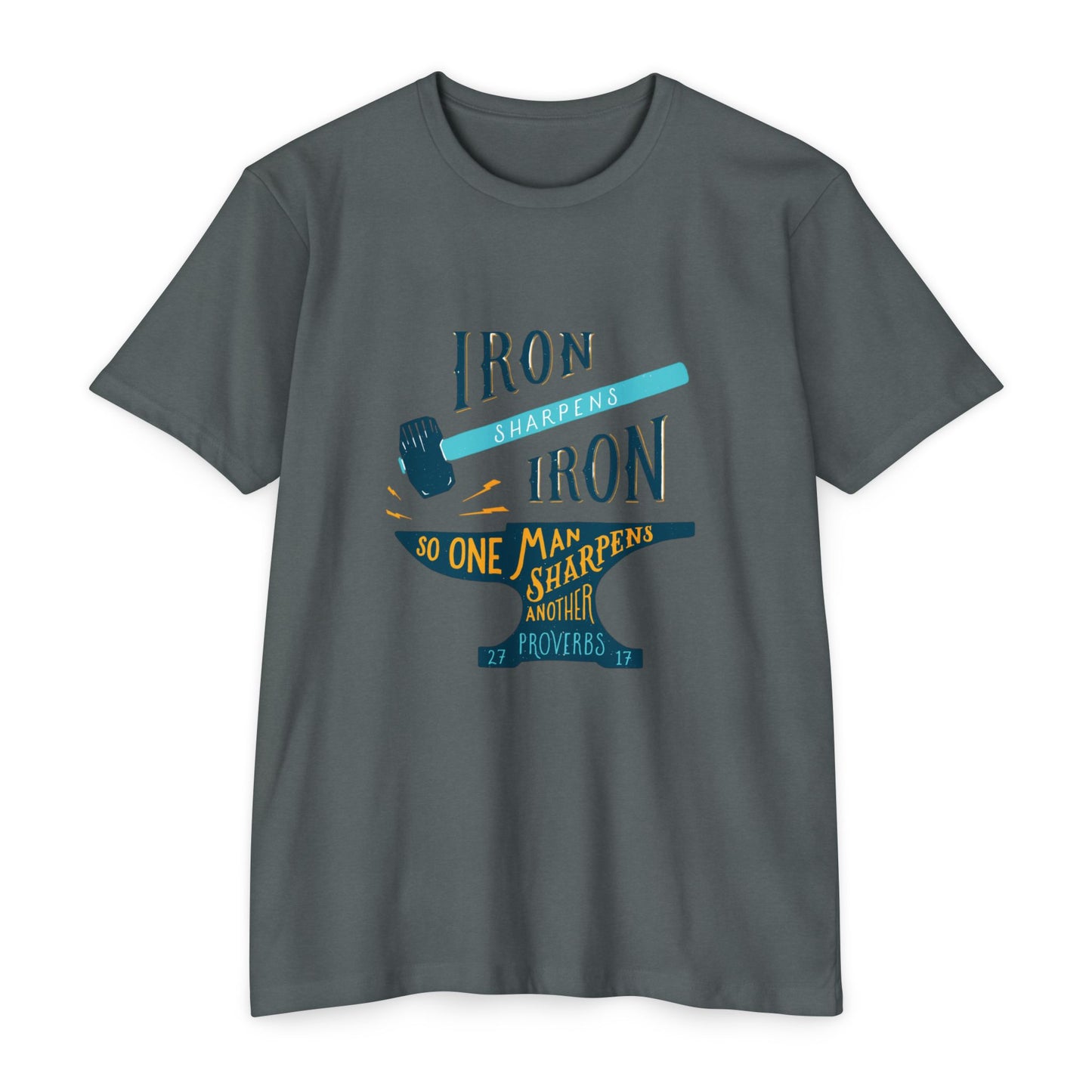 Iron Sharpens Iron T-Shirt — Proverbs Brothers Faith Encouragement Tee