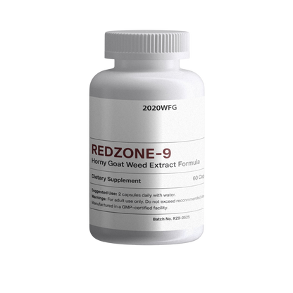 REDZONE-9: Circulation & Vitality Complex 60 Capsules - Horny Goat Weed, Maca Root & Nitric Oxide Support for Male Wellness