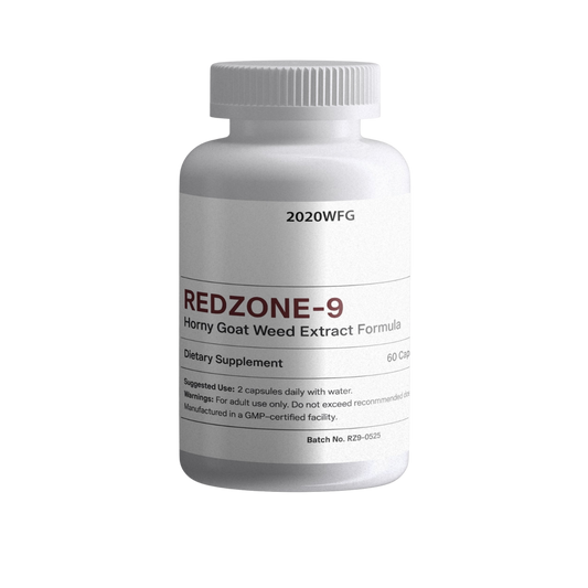 REDZONE-9: Circulation & Vitality Complex 60 Capsules - Horny Goat Weed, Maca Root & Nitric Oxide Support for Male Wellness