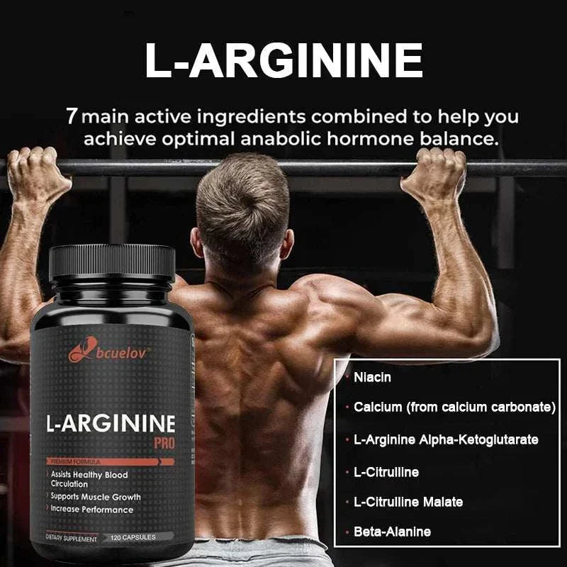 Energy Booster Capsules – Nitric Oxide + L-Citrulline for Strength, Endurance & Muscle Mass – Pre-Workout Support – 120 Capsules